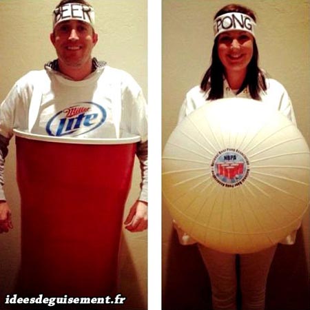 Funny costume of Beer pong