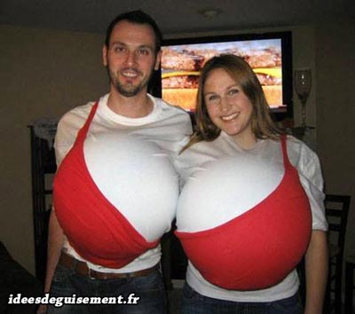 Amusing costume of Big red bra