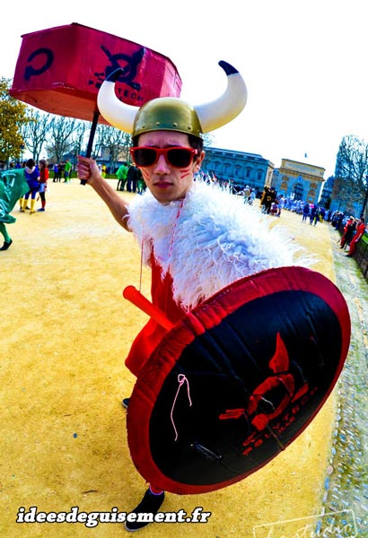 Fancy dress costume of a comunist viking