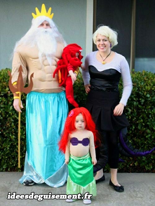 Costume of king Triton,Ariel,Ursula and Sebastian