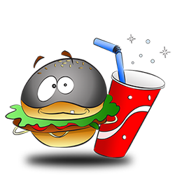 Costume idea of burger and drink alive