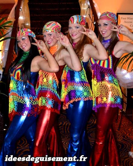 Costume of 1980's and 1990's Disco Colors 