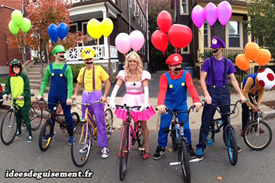 Unusual fancy dress of Mario Kart balloon